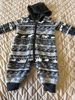 Baby Hurley fleece hooded onsie.